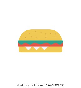 burger glyph flat vector icon