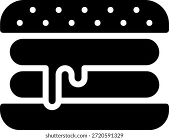 Vector de ilustración de icono de glifo de hamburguesa