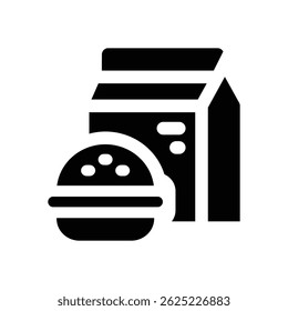 burger glyph icon. Strong and solid vector icon for websites, mobile interfaces, presentations, and visual branding. High quality and easy to edit.
