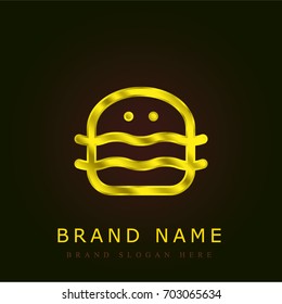 Burger golden metallic logo
