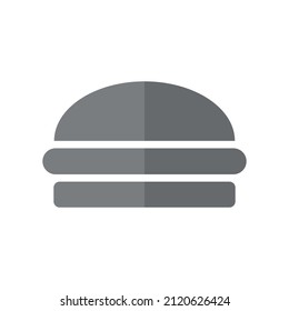 Burger grey flat vector icon