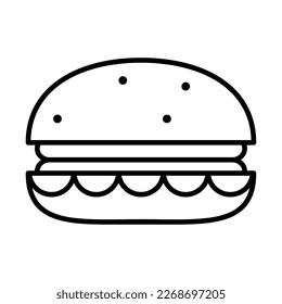 icono de línea de paro de hamburguesas aislado
