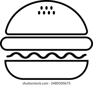 Burger, Hamburger break fast food icon vector