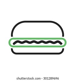 Burger, hamburger, fast food icon vector image. Can also be used for eatables, food and drinks. Suitable for use on web apps, mobile apps and print media