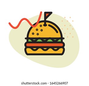 Burger - Hamburger -  Fast food - Junk Food Icon as EPS 10 file