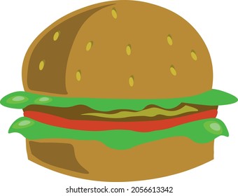 Burger Hamburger Fast Food vector icons 