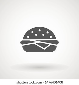 Burger Hamburger icon illustration web site mobile logo app UI design, meat, beef, food, lettuce, sandwich, meal, grilled, tomato, bun, snack, onion cheese sign symbol Fast food vector