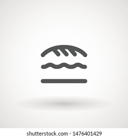 Burger Hamburger icon illustration web site mobile logo app UI design, meat, beef, food, lettuce, sandwich, meal, grilled, tomato, bun, snack, onion cheese sign symbol Fast food vector