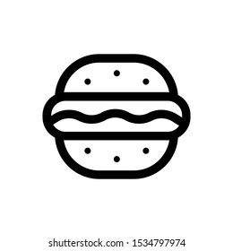 Burger Hamburger icon illustration web site mobile logo app UI design, meat, beef, food, lettuce, sandwich, meal, grilled, tomato, bun, snack, onion cheese sign symbol Fast food vector