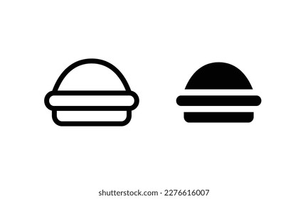 Burger Hamburger icon illustration web site mobile logo app UI design, meat, beef, food, lettuce, sandwich, meal, grilled, tomato, bun, snack, onion cheese sign symbol Fast food vector