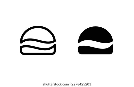 Burger Hamburger icono ilustración sitio web aplicación móvil logo UI diseño, carne, carne, comida, lechuga, sándwich, comida, parrillada, tomate, bollo, bocadillo, cebolla símbolo del signo del queso Vector de comida rápida