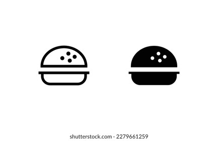 Burger Hamburger icon illustration web site mobile logo app UI design, meat, beef, food, lettuce, sandwich, meal, grilled, tomato, bun, snack, onion cheese sign symbol Fast food vector