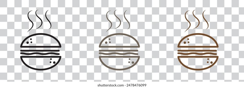 Burger Hamburger icon illustration web site mobile logo app UI design, meat, beef, food, lettuce, sandwich, meal, grilled, tomato, bun, snack, onion cheese sign symbol Fast food vector