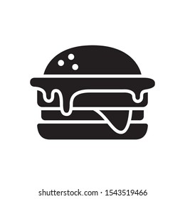Burger, hamburger icon in trendy flat style design. Vector graphic illustration. Suitable for website design, logo, app, and ui. EPS 10.