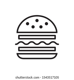 Burger, hamburger icon in trendy outline style design. Vector graphic illustration. Suitable for website design, logo, app, and ui. Editable vector stroke. EPS 10.