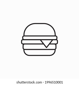 Burger, Hamburger Symbol, Vektorgrafik. Hamburger-Ikone. Schnelles Essen. Lineares Umrisssymbol.