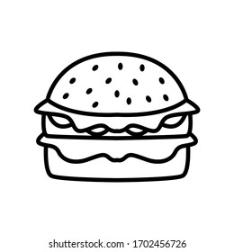 Hamburguesa, icono de Hamburgo vectorial sobre fondo blanco