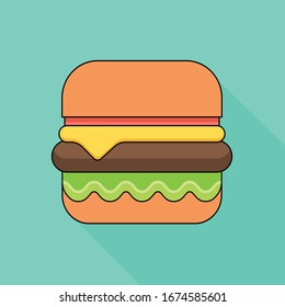 diseño de icono plano del logotipo de hamburguesa
