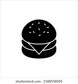 Hamburger-Logo-Design auf weißem Hintergrund. eps10
