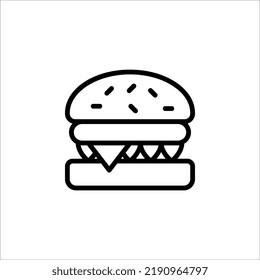 diseño de icono del logo de hamburguesa en fondo blanco. Pasos 10