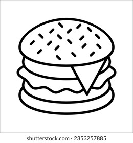 burger hamburger logo icon design vector illustration on white background