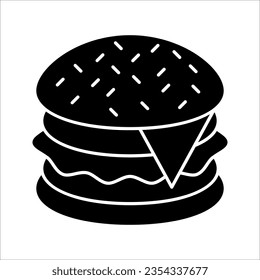 Hamburger-Logo-Design, Vektorgrafik auf weißem Hintergrund