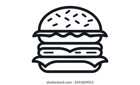 diseño del icono del logotipo de hamburguesa hamburguesa sobre fondo blanco