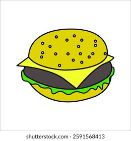 burger hamburger logo icon design