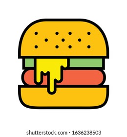 burger hamburger logo icon vector design template
