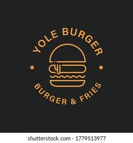 burger hamburger logo icon vector design	