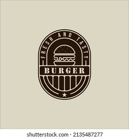 burger or hamburger logo vintage vector illustration template icon graphic design. emblem or label fast food sign and symbol