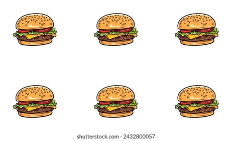 burger hamburger pattern. burger icon vector design.