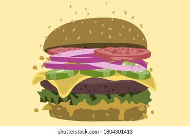 Burger oder Hamburger Retro-Stil Vektorgrafik. Kann als Plakat verwendet werden.