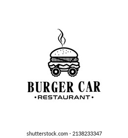 Burger Hamburger Street Food Vehicle Car Fast Food Restaurant Logo Inspiration Design