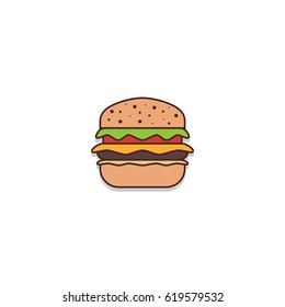 Burger. Hamburger. Vector illustration