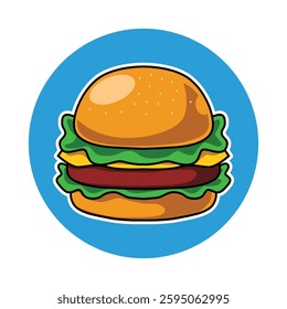 Burger hamburger vector illustration fast food