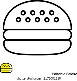 Burger Hamburger Vector Line Icon