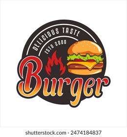 burger hamburger vector logo template design premium graphic illustrations in modern style