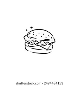 Burger hand drawn flat vector design