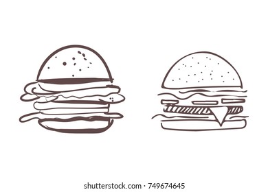 Burger hand drawn illustration