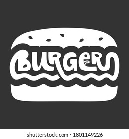 Burger. Hand drawn lettering logotype