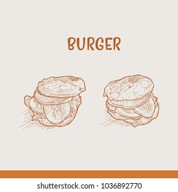 Burger hand drawn style vector