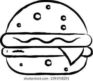 Burger hand drawn vector illustration