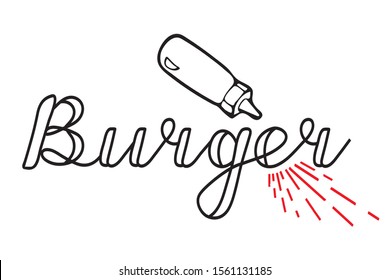 Burger. Hand lettering and custom typography for your designs: t-shirts, bags, for posters, invitations, cards, etc. 
