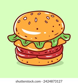 Burger hand-drawn element vector illustration