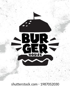 Burger house logo, badge, emblem