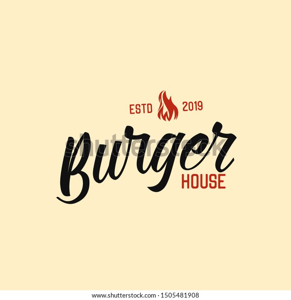 Burger House Logo Concept Restaurant Eatery Stock Vector Royalty