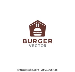 Burger house vector logo design