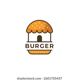 Burger house vector logo design