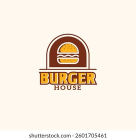 Burger house vector logo design